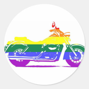 GLBT Motorcycle Pride Ronde Sticker