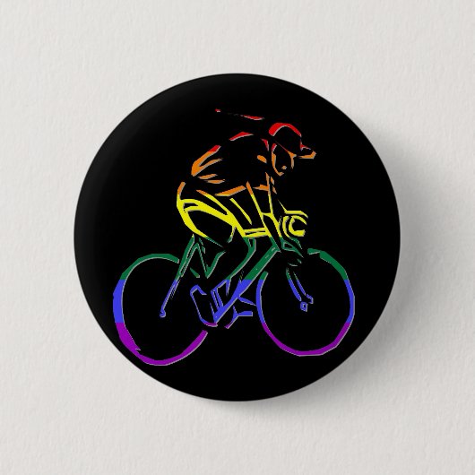 GLBT Pride Bicyclist Ronde Button 5,7 Cm (Voorkant)