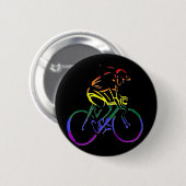 GLBT Pride Bicyclist Ronde Button 5,7 Cm (Voorkant /achterkant)