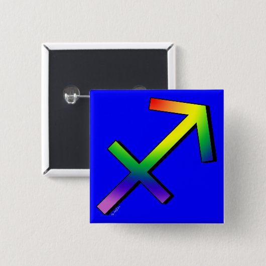 GLBT Sagittarius Vierkante Button 5,1 Cm (Voorkant /achterkant)