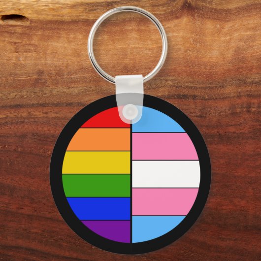 GLBT Solidariteit Sleutelhanger (Button stijl) (Voorkant)