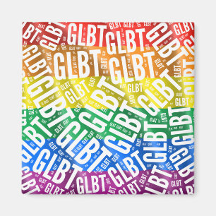 GLBT WORD PATROON WIT - PNG.NL MAGNEET