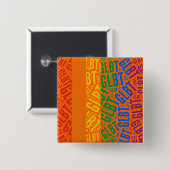 GLBT WORD PATTERN KLEUR -.png Vierkante Button 5,1 Cm (Voorkant /achterkant)