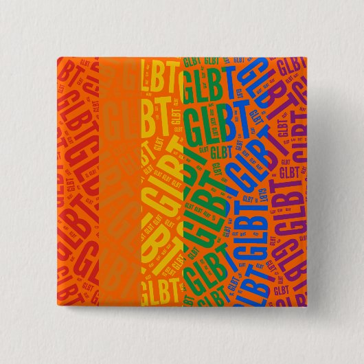 GLBT WORD PATTERN KLEUR -.png Vierkante Button 5,1 Cm (Voorkant)