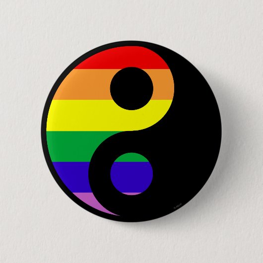 GLBT YinYang Ronde Button 5,7 Cm (Voorkant)