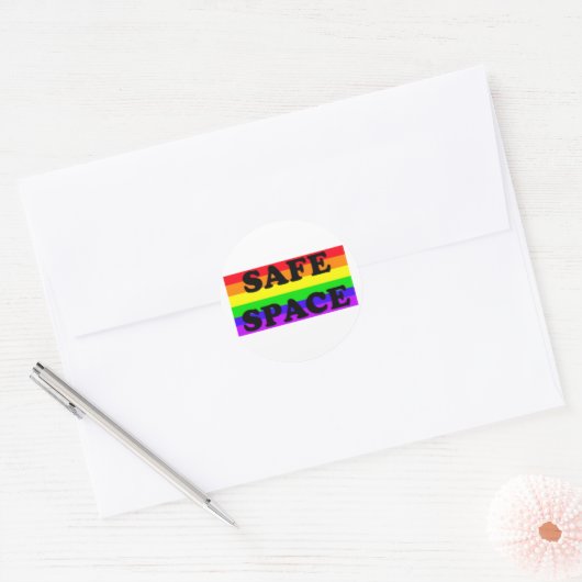 GLBTQA Veilige Ruimte Ronde Sticker (Envelop)
