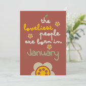 GLEAM GLADE - Birthday Floral Invitation Kaart (Staand voorkant)