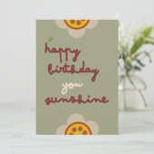 GLEAM GLADE - Birthday Floral Invitation Kaart (Staand voorkant)
