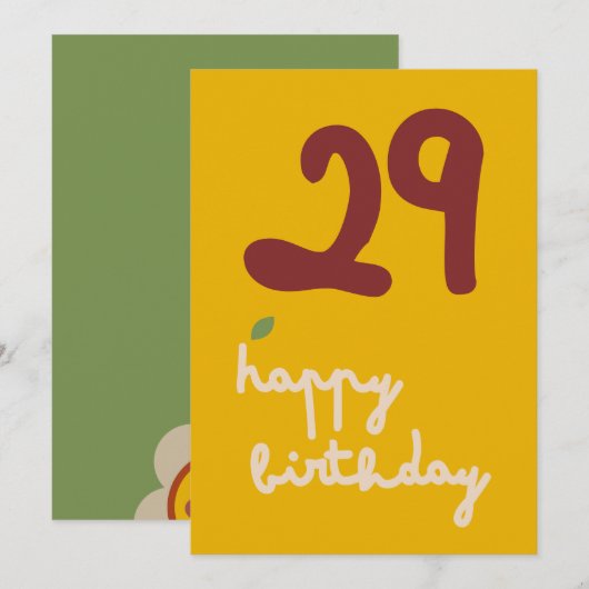 GLEAM GLADE - Birthday Floral Invitation Kaart (Voorkant / Achterkant)