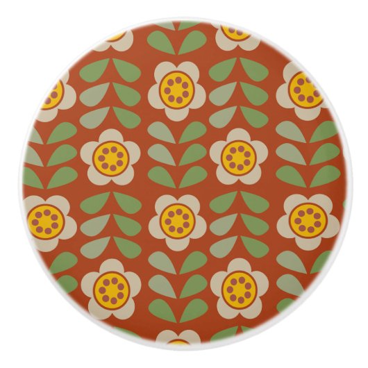 GLEAM GLADE - Floral Keramische Knop (Voorkant)