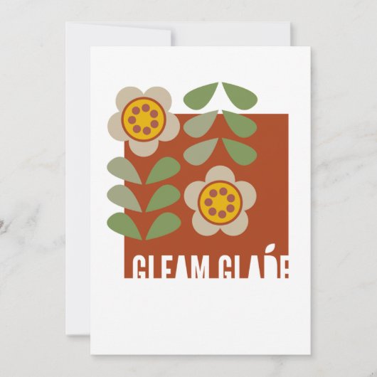 GLEAM GLADE - Modern Floral Invitation Kaart (Voorkant)