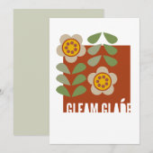 GLEAM GLADE - Moderne bloemen uitnodigingskaart Feestdagenkaart (Voorkant / Achterkant)