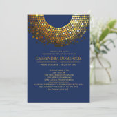 Gleaming Afstudeerder Blue Invitation Custom Kaart (Staand voorkant)