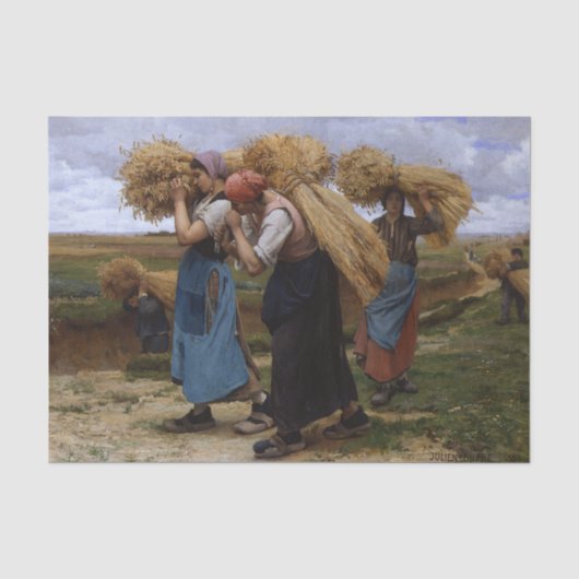 Gleaners beroemd gemaakt door Julien Dupre Tissuepapier (Voorkant)