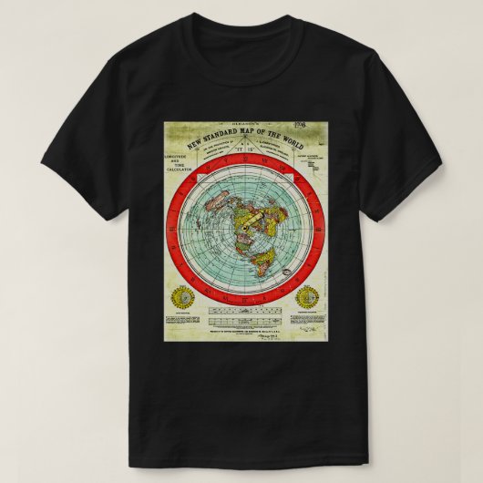 Gleason 1892 Flat Earth Map Research Flat Earth T-shirt (Design voorkant)