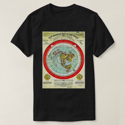 Gleason 1892 Flat Earth Map Research Flat Earth T-shirt (Design voorkant)