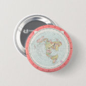 Gleason's "NEW STANDARD MAP OF THE WORLD"-Button Ronde Button 5,7 Cm (Voorkant /achterkant)