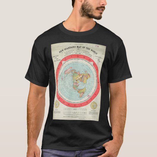 Gleason's New Standard Map Of The World - Flat Ear T-shirt (Voorkant)