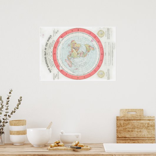Gleason's 'NEW STANDARD MAP OF THE WORLD'-Poster Poster (Keuken)