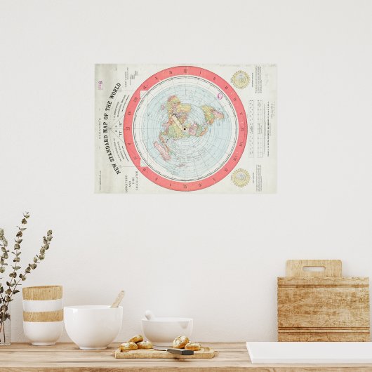 Gleason's "NEW STANDARD MAP OF THE WORLD"-Poster Poster (Keuken)