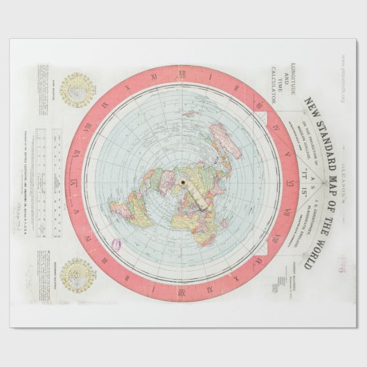 Gleason's 'NEW STANDARD MAP OF THE WORLD'-Wrap Cadeaupapier (Vlak)
