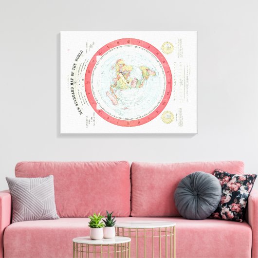 Gleason's NIEUWE STANDAARD KAART VAN DE WERELD - C Canvas Afdruk (Insitu (Woonkamer))