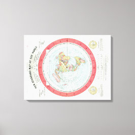 Gleason's NIEUWE STANDAARD KAART VAN DE WERELD - C Canvas Afdruk