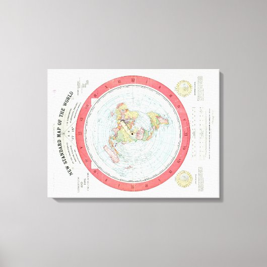 Gleason's NIEUWE STANDAARD KAART VAN DE WERELD - C Canvas Afdruk (Voorkant)