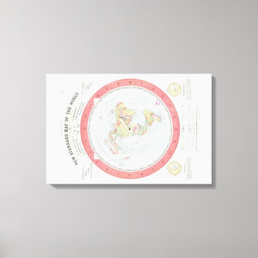 Gleason's ~NIEUWE STANDAARD KAART VAN DE WERELD~ P Canvas Afdruk (Voorkant)