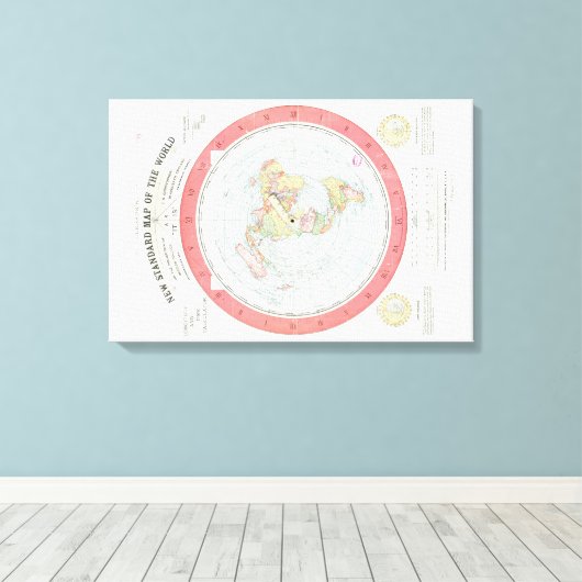 Gleason's ~NIEUWE STANDAARD KAART VAN DE WERELD~ P Canvas Afdruk (Insitu (Houten vloer))