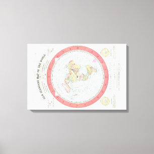Gleason's ~NIEUWE STANDAARD KAART VAN DE WERELD~ P Canvas Afdruk