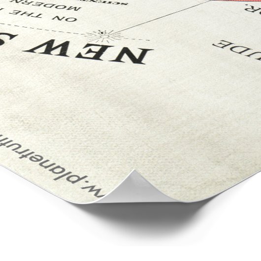 Gleason's NIEUWE STANDAARDKAART VAN HET WERELD Pos Poster (Hoek)