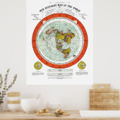 Gleason's nieuwe standaardkaart van het wereldpost poster (Keuken)