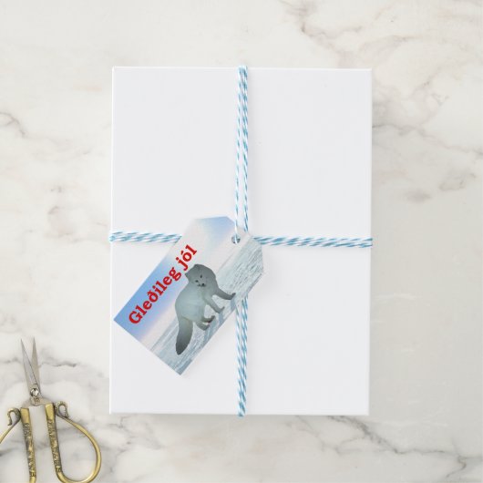 Gleðileg Jól - Arctic Fox Cadeaulabel (Met Touw)