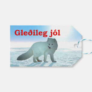 Gleðileg Jól - Arctic Fox Cadeaulabel
