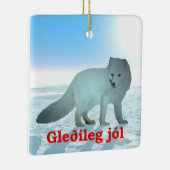 Gleðileg Jól - Arctic Fox Keramisch Ornament (Rechts)