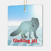 Gleðileg Jól - Arctic Fox Keramisch Ornament (Links)