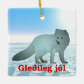 Gleðileg Jól - Arctic Fox Keramisch Ornament (Voorkant)