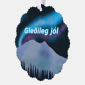 Gleðileg Jól - Blue Aurora Ornament Kaart (Links)