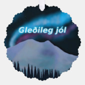 Gleðileg Jól - Blue Aurora Ornament Kaart (Voorkant)