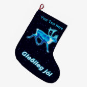 Gleðileg Jól - Blue Cariou (rendier) Grote Kerstsok (Voorkant (Hangend))