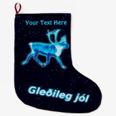 Gleðileg Jól - Blue Cariou (rendier) Grote Kerstsok (Voorkant)