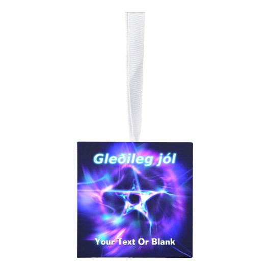 Gleðileg Jól - Bright Star Cube Ornament (Rechts)