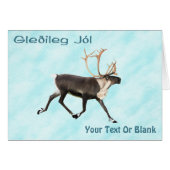 Gleðileg Jól - Bull Cariou (rendier) op sneeuw (Voorkant Horizontaal)