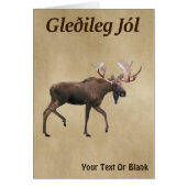 Gleðileg Jól - Bull Moose op oud papier (Voorkant)
