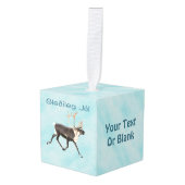 Gleðileg Jól - Cariou (rendier) op sneeuw Decoratie (Voorkant hoekig)