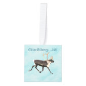 Gleðileg Jól - Cariou (rendier) op sneeuw Decoratie (Voorkant)