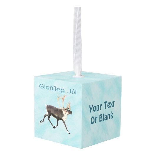 Gleðileg Jól - Cariou (rendier) op sneeuw Decoratie (Achter hoekig)