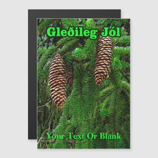 Gleðileg Jól - Cones en naalden (Voorkant / Achterkant)