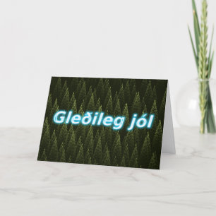 Gleðileg Jól - Conifers Feestdagen Kaart
